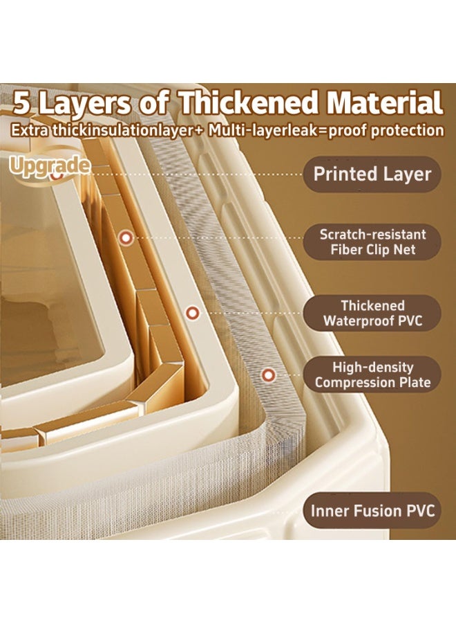 XiuWoo Large Waterproof Portable Non-Inflatable Folding Soaking Spa Bathtub Barrel, Upgraded Household Shower Bathing Tubs, Bathroom Family Separate SPA with Support Rack Tub for Adults and Kid 120cm - Image 2