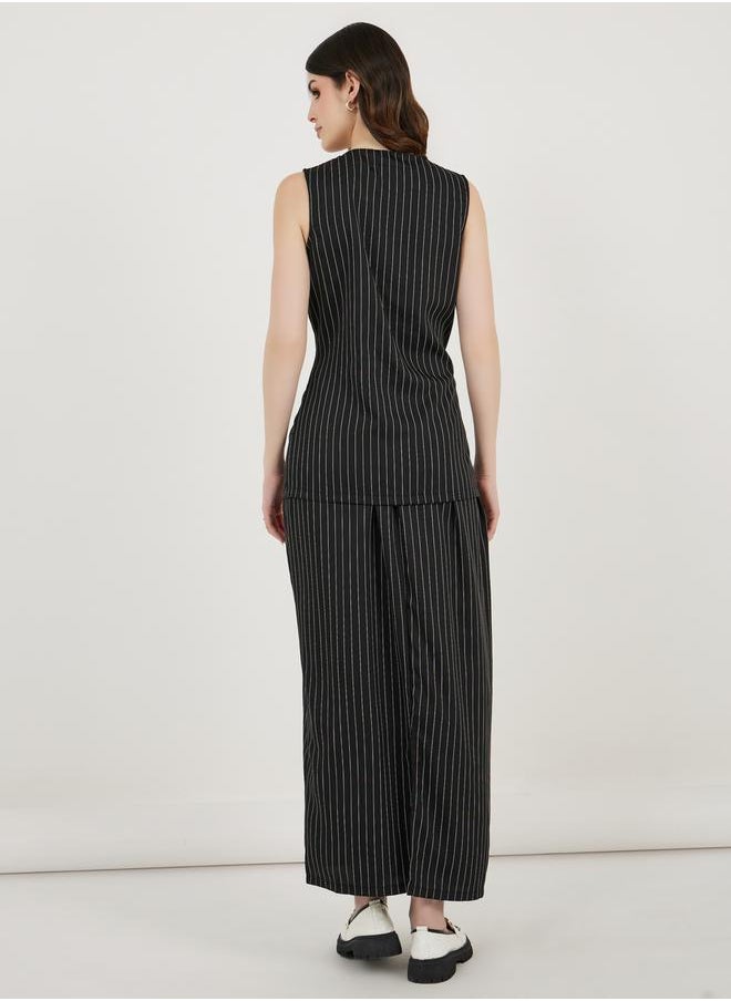 Styli - Striped Sleeveless Top and Maxi Skirt Co-Ords - Image 1