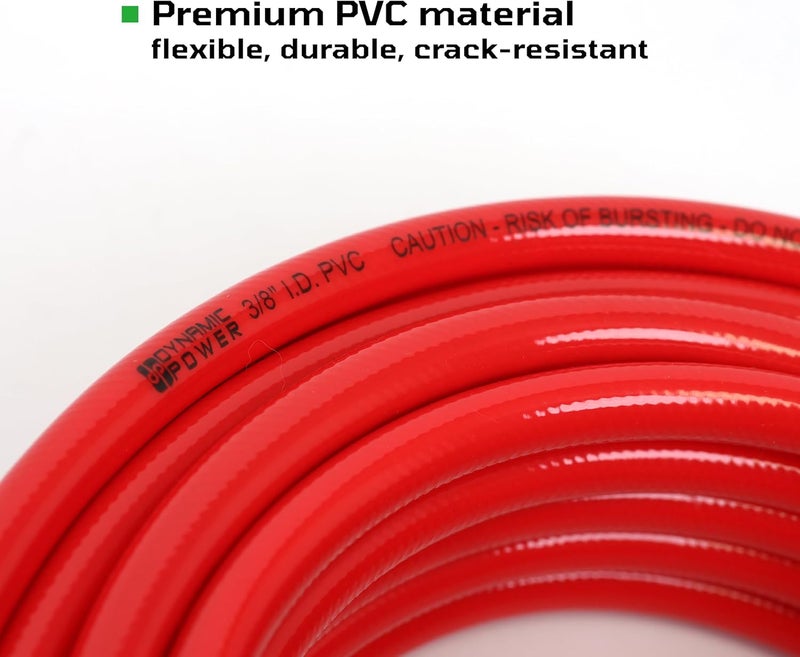 Dynamic Power DP Dynamic Power Truck Tire Inflator Kit, 3/8" X 50' Air Hose with Universal Gladhand & Chuck (RED) - Image 4