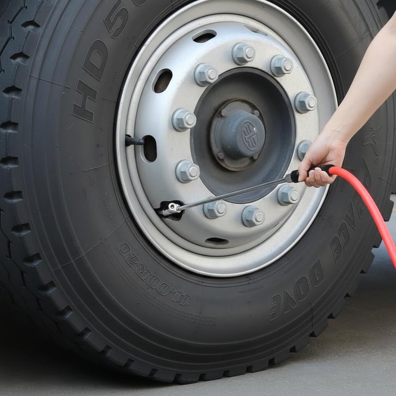 Dynamic Power DP Dynamic Power Truck Tire Inflator Kit, 3/8" X 50' Air Hose with Universal Gladhand & Chuck (RED) - Image 2