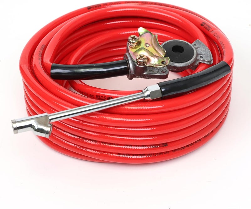 Dynamic Power DP Dynamic Power Truck Tire Inflator Kit, 3/8" X 50' Air Hose with Universal Gladhand & Chuck (RED) - Image 1