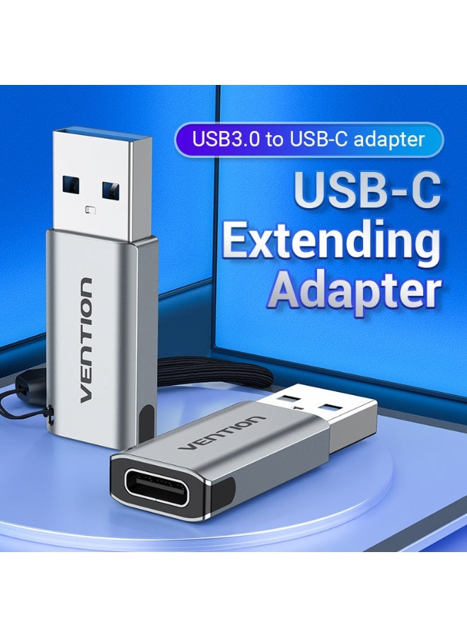 VENTION USB 3.0 Male to USB-C Female Adapter Gray Aluminum Alloy Type Model # CDPH0 - Image 2