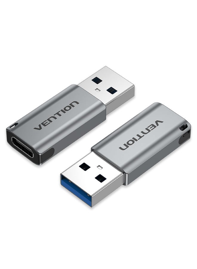 VENTION USB 3.0 Male to USB-C Female Adapter Gray Aluminum Alloy Type Model # CDPH0 - Image 1