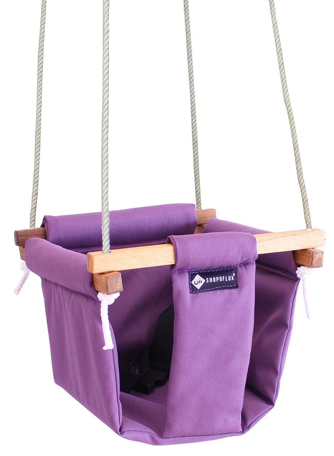 Shopoflux Baby Swing for Indoor Outdoor Use | Kids Jhula (6 Months To 3 Years, Up To 25 Kg) | Purple Polyester, 9 Inch - Image 1
