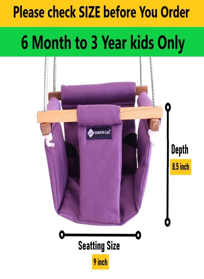 Shopoflux Baby Swing for Indoor Outdoor Use | Kids Jhula (6 Months To 3 Years, Up To 25 Kg) | Purple Polyester, 9 Inch - Image 2