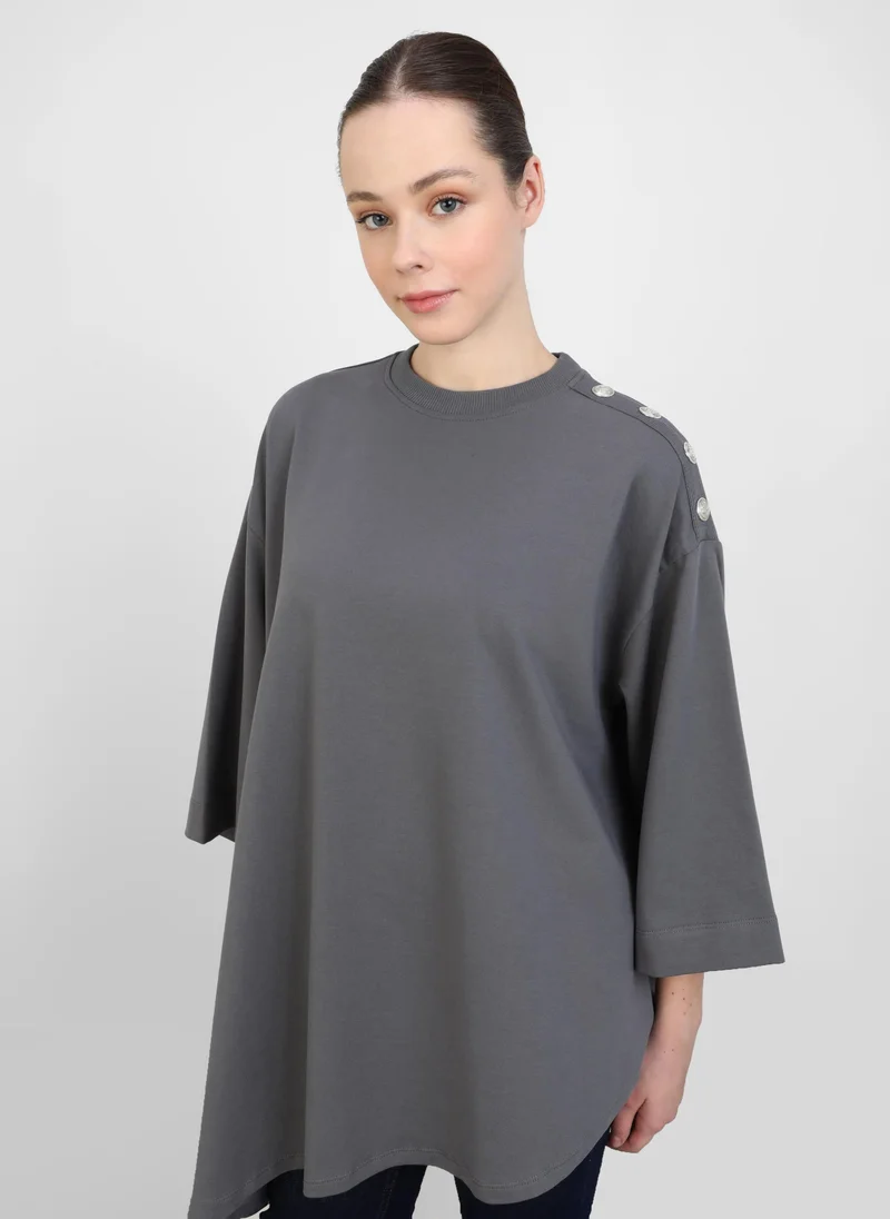 Refka by modanisa Anthracite - Tunic - Refka