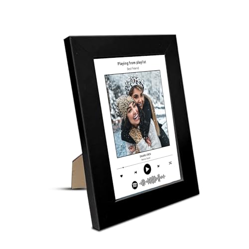 SNAP ART Personalized Gift Spotify Song Photo Collage for Mother's Day, Friends, Husband, Wife, Song Photo Frame, Customized, Birthday, Valentine Day, Anniversary Gift (Black) - Image 2