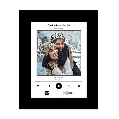 SNAP ART Personalized Gift Spotify Song Photo Collage for Mother's Day, Friends, Husband, Wife, Song Photo Frame, Customized, Birthday, Valentine Day, Anniversary Gift (Black) - Image 5