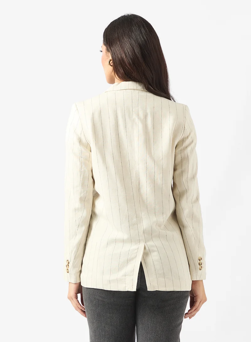 VERO MODA Stiped Linen Blazer