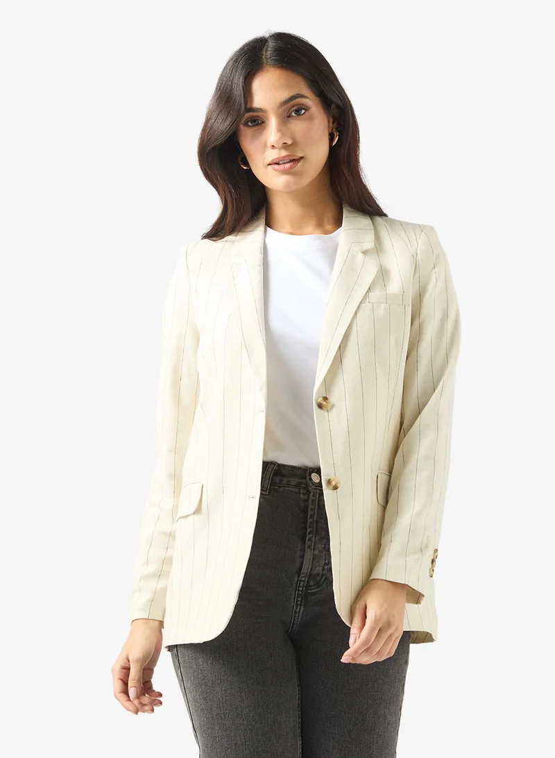VERO MODA Stiped Linen Blazer