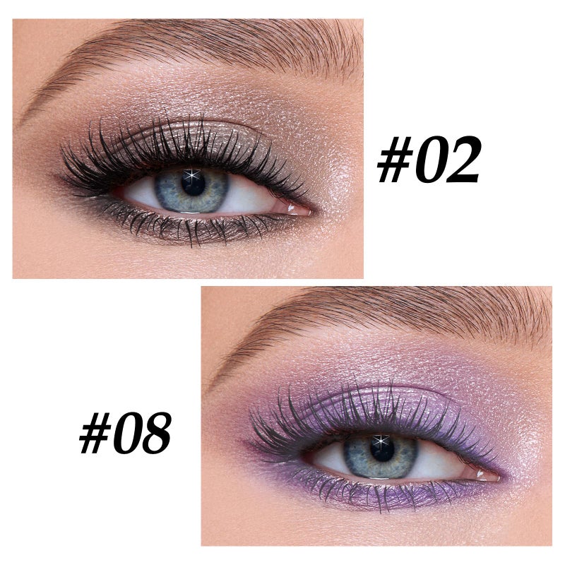 Boobeen Eyeshadow Stick Pencil Crayon Waterproof Cream Eyeshadow Glitter Eye Makeup, Easy to Use (02# + 08#) - Image 2