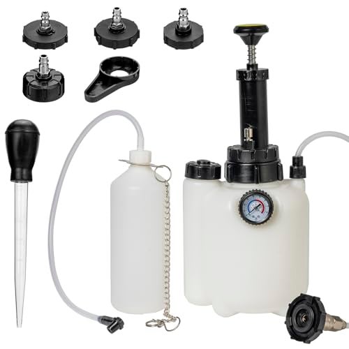 Tzuoen 3L Brake Bleeder Kit, Manual Brake Fluid Bleeder Kit with 1L Waste Bottle and 43.5/45/49.5/50.7mm 4 Master Cylinders Adapters and Fluid Dropper, Suitable for Most Vehicles - Image 1