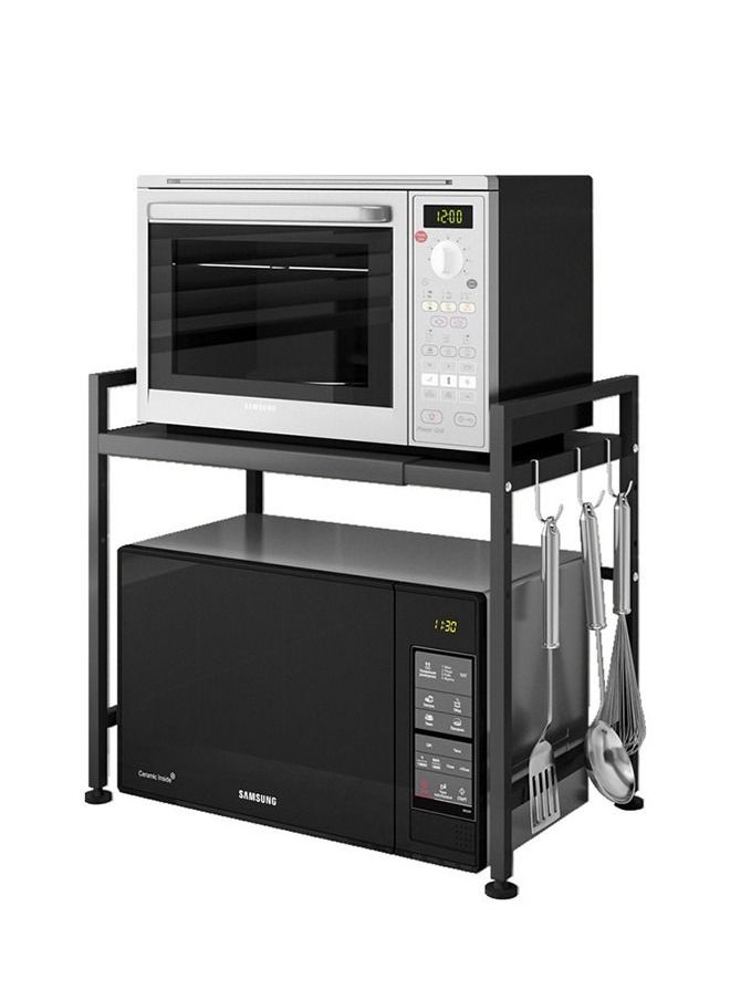 Yolu 2 Tier Microwave Shelf for Kitchen Counter, Height And Width Adjustable Microwave Oven Rack  - Image 1