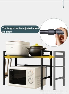 Yolu 2 Tier Microwave Shelf for Kitchen Counter, Height And Width Adjustable Microwave Oven Rack  - Image 3