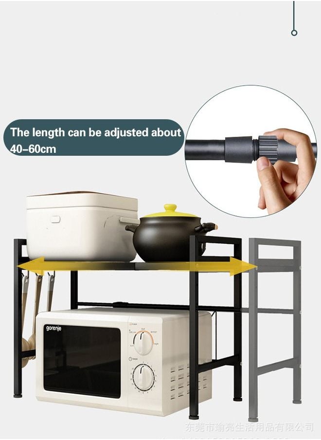 Yolu 2 Tier Microwave Shelf for Kitchen Counter, Height And Width Adjustable Microwave Oven Rack  - Image 3