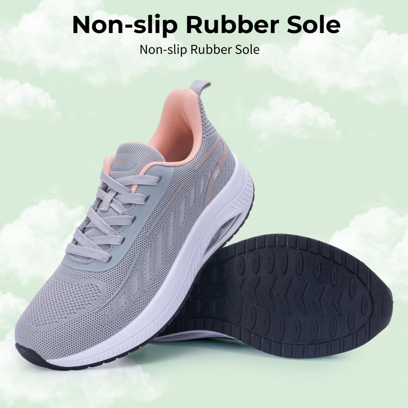 IIV Womens Walking Shoes Arch Support, Gym Workout Orthotic Fashion Sneakers for Plantar Fasciitis Pain Relief Gray/Pink US 6 - Image 5