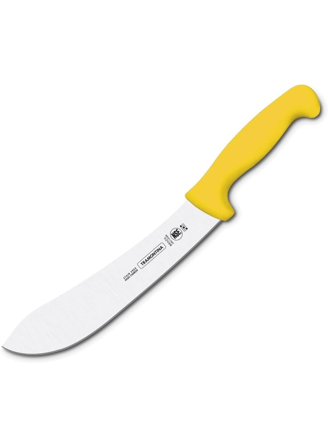 TRAMONTINA Professional Meat Knife – 8-Inch Stainless Steel Blade with Yellow Textured Polypropylene Handle – Sharp, Durable & Comfortable - Image 2