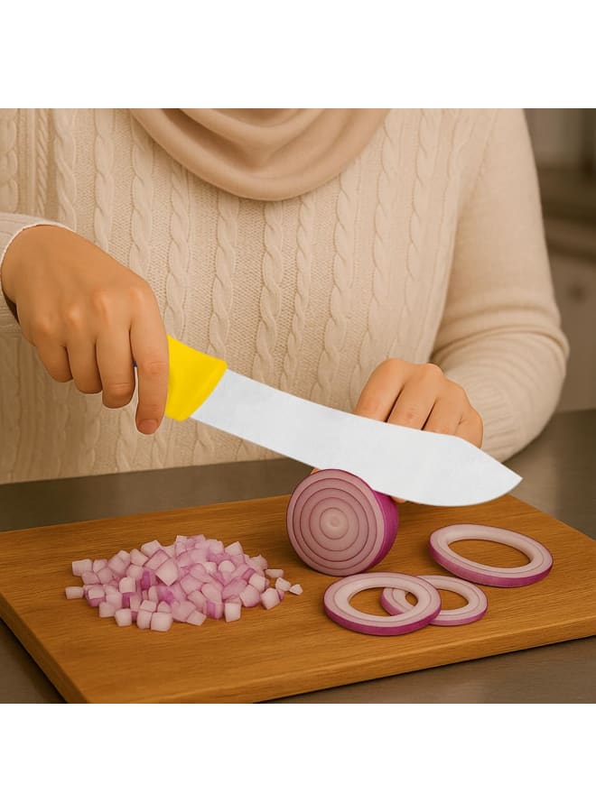 TRAMONTINA Professional Meat Knife – 8-Inch Stainless Steel Blade with Yellow Textured Polypropylene Handle – Sharp, Durable & Comfortable - Image 3