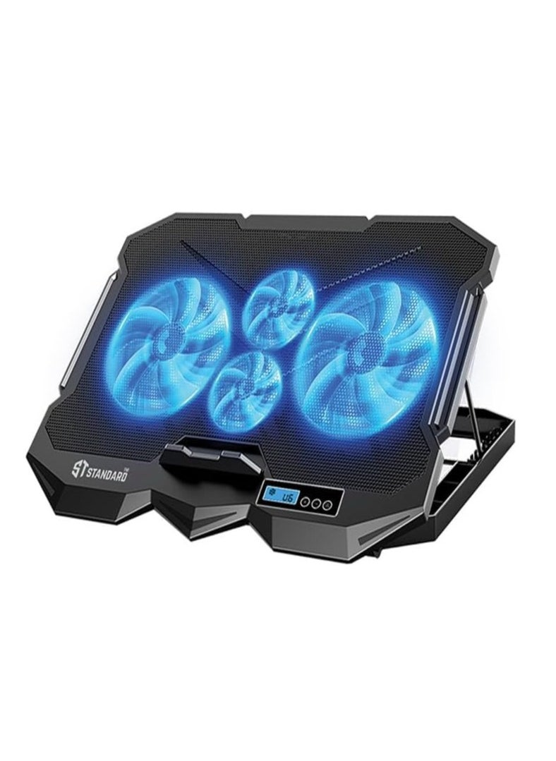 Generic Laptop Cooler Support ICE-04Plus With blue Led of fans - Screen LCD, 2USB ports & 7 Levels (385 * 280 * 28mm)  - Image 3