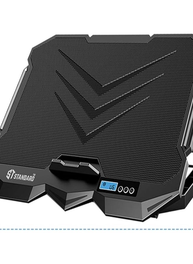 Generic Laptop Cooler Support ICE-04Plus With blue Led of fans - Screen LCD, 2USB ports & 7 Levels (385 * 280 * 28mm)  - Image 4