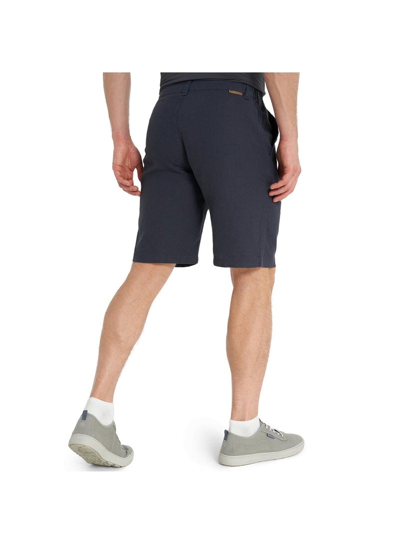 Outventure Men's Navi Blue Shorts, Outventure, Lilen, Breathable Fabric, Straight Cut, Elastic Waistband, Practical Pockets for Summer Adventures - Image 3