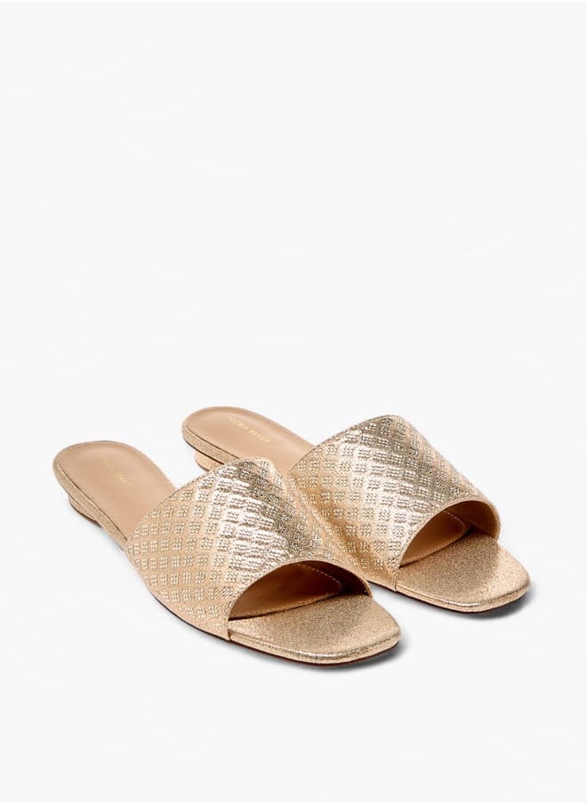 Flora Bella By Shoexpress Women Embellished Slip-On Flat Sandals  - Image 1