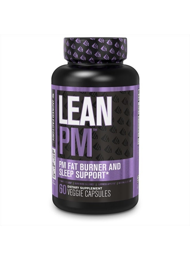 Jacked Factory Lean PM Night Time Fat Burner, Sleep Aid Supplement, & Appetite Suppressant for Men and Women - 60 Stimulant-Free Veggie Weight Loss Diet Pills - Image 1