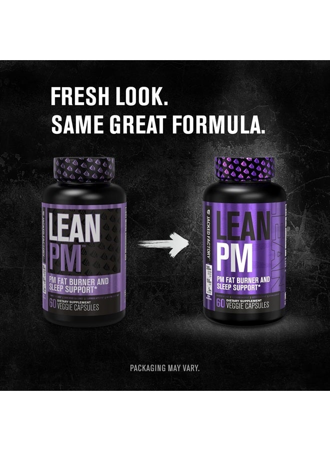 Jacked Factory Lean PM Night Time Fat Burner, Sleep Aid Supplement, & Appetite Suppressant for Men and Women - 60 Stimulant-Free Veggie Weight Loss Diet Pills - Image 2