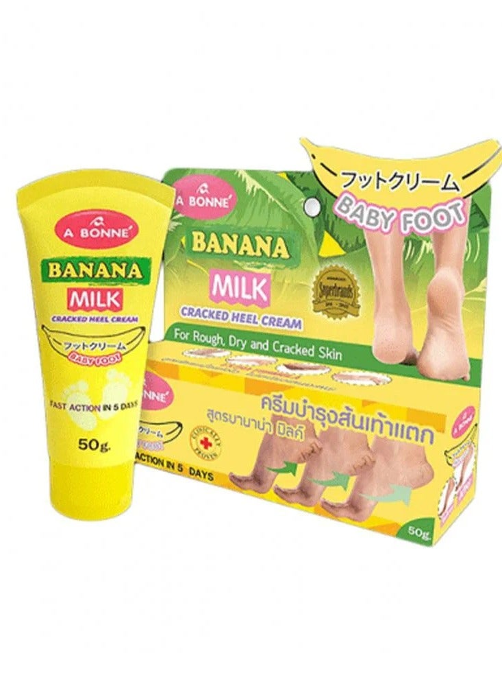 A Bonne' Banana Milk Cracked Heel Cream White 50g - Image 1