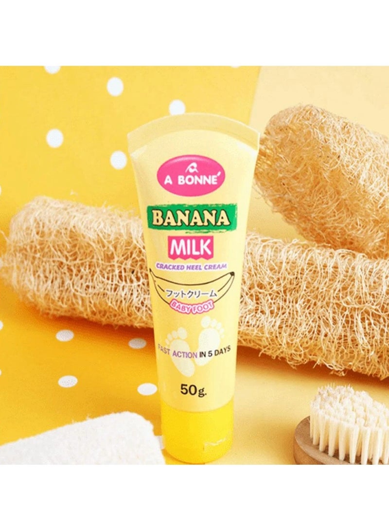 A Bonne' Banana Milk Cracked Heel Cream White 50g - Image 3