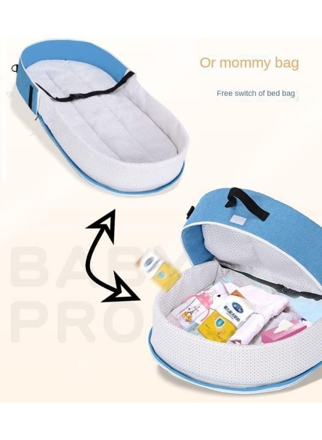 Travel Bassinet - Folding Portable Bassinet with Net and Awning, in Bed Bassinet for Baby, Portable Baby Bed for Camping, Easy to Fold and Lightweight,Washable - Image 5