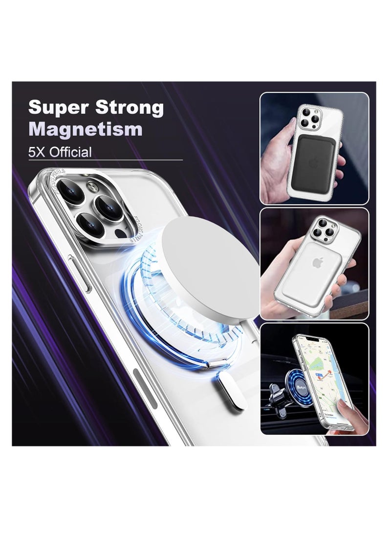 for iPhone 16 Pro Max Case with 360° Rotatable Magnetic Ring Stand, Compatible with Magsafe, Drop Protection, Shockproof iPhone 16 Pro Max Phone Case for Women Men (Clear) - Image 4