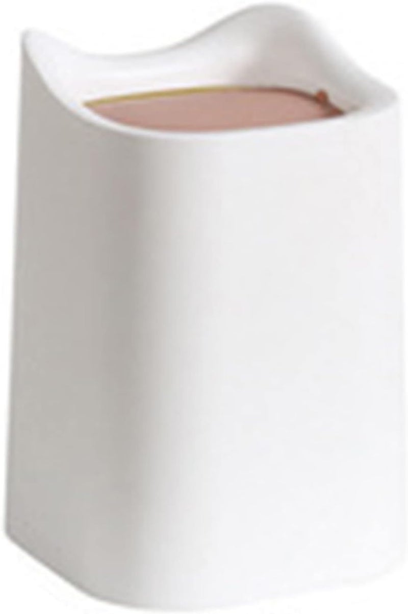 cheekyglo Creative Trash Can Desktop Garbage Basket Countertop Trash Bin for Bathroom Vanity, Desktop, Tabletop or Coffee Table,White - Image 1