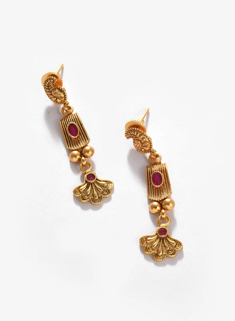 SOHI Red Contemporary Artificial Jewellery Set