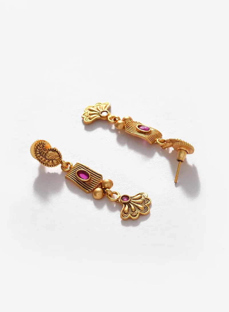 SOHI Red Contemporary Artificial Jewellery Set