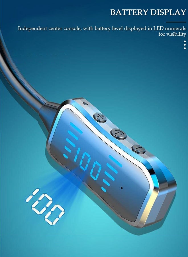 DUNISO Wireless Bluetooth 5.2 Headphones Neckband Headset With Retractable Earbuds Noise Cancelling Stereo Sweatproof Earphones With Mic For Gym Running Office - Image 3