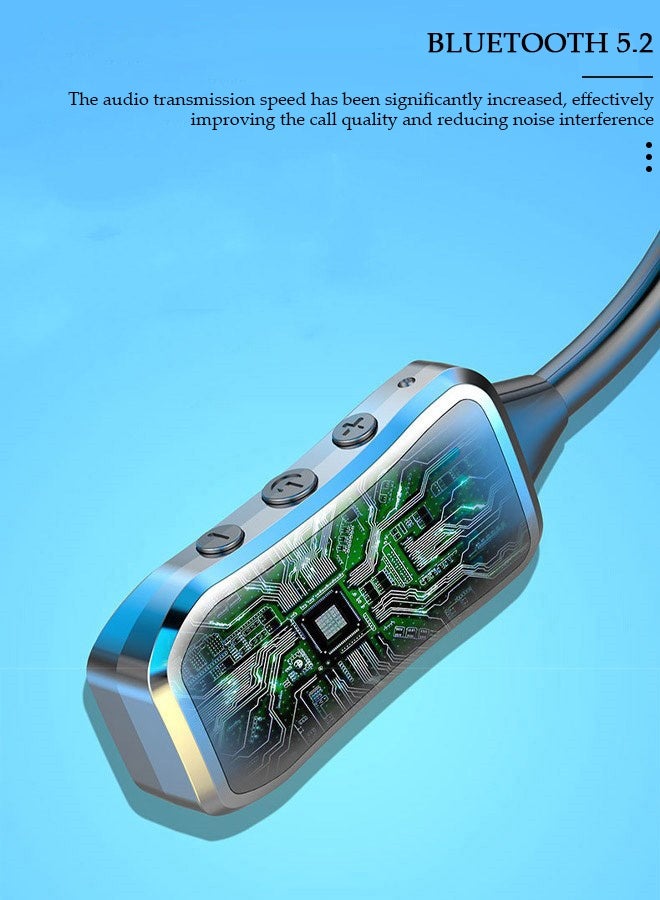 DUNISO Wireless Bluetooth 5.2 Headphones Neckband Headset With Retractable Earbuds Noise Cancelling Stereo Sweatproof Earphones With Mic For Gym Running Office - Image 5