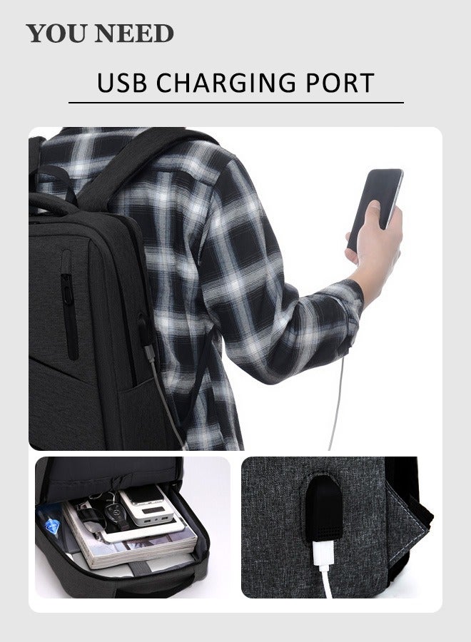 Laptop Backpack-Fits 15.6 Inch Laptop Travel Computer Bag,Business Anti Theft Backpack With Usb Charging Port  - Image 5