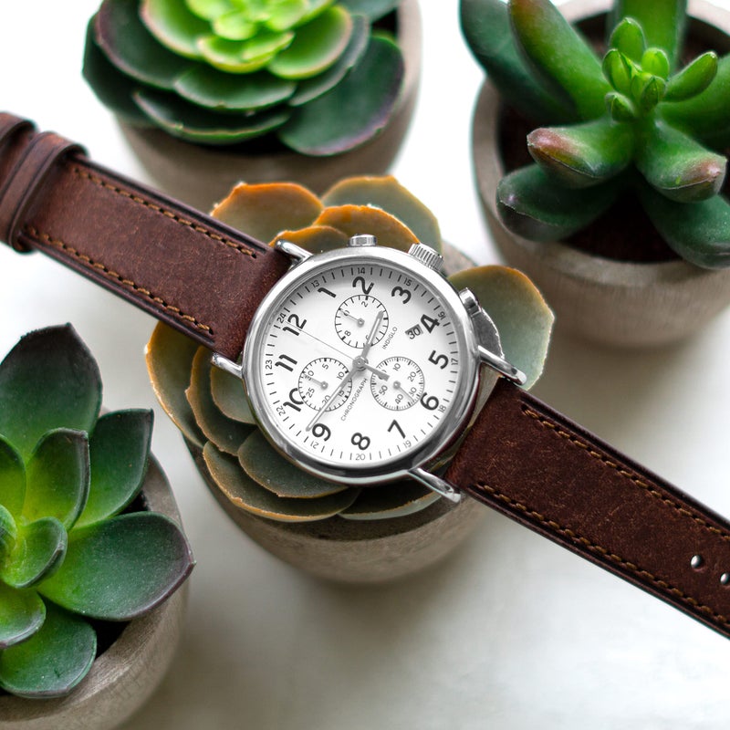 Benchmark Basics Benchmark Quick Release Leather Watch Band - Premium Italian Full Grain Leather Watch Straps for Men & Women (Dark Brown, 20mm) - Image 4