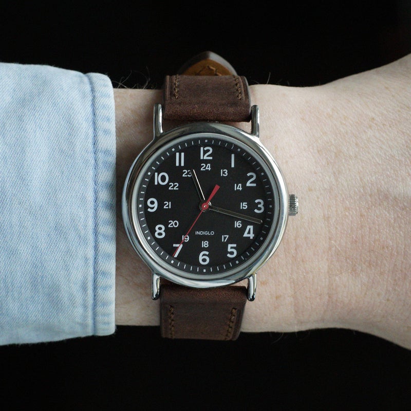 Benchmark Basics Benchmark Quick Release Leather Watch Band - Premium Italian Full Grain Leather Watch Straps for Men & Women (Dark Brown, 20mm) - Image 3