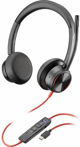 Poly Blackwire 8225 Headset  Microsoft Teams Certification  Stereo  USB Type A USB Type C  Wired  32 Ohm  20 Hz  20 kHz  Onear  Binaural  Earcup  710 ft Cable  Noise Cancelling Microph - Image 1