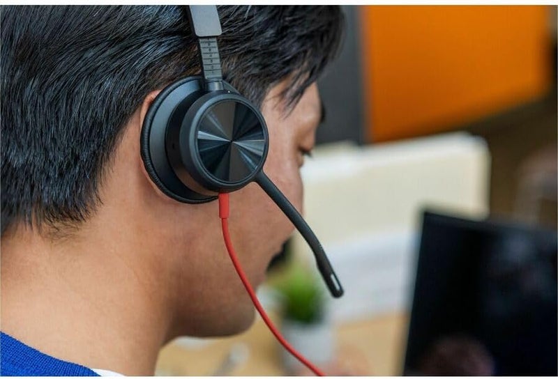 Poly Blackwire 8225 Headset  Microsoft Teams Certification  Stereo  USB Type A USB Type C  Wired  32 Ohm  20 Hz  20 kHz  Onear  Binaural  Earcup  710 ft Cable  Noise Cancelling Microph - Image 4