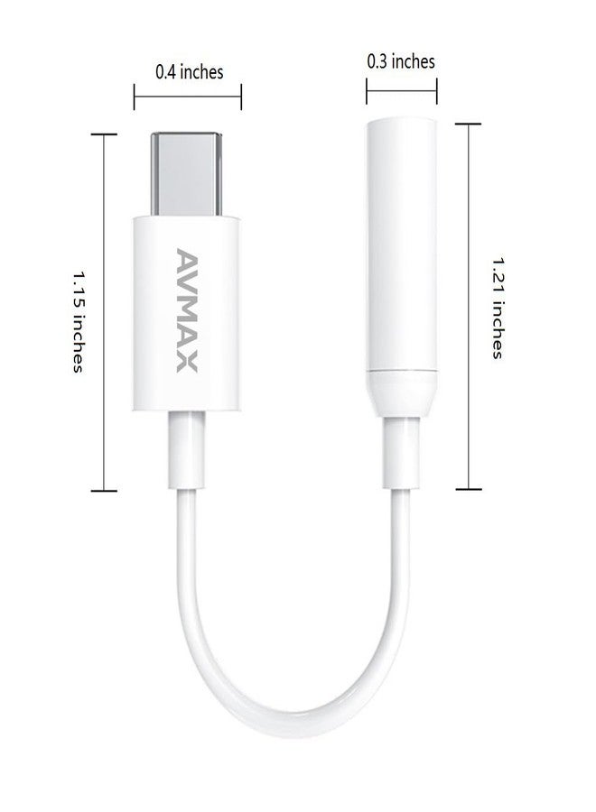 AVMAX USB C to 3.5mm Audio Headphone Adapter HiFi 2 Pack,Type c to Aux Female Cable for 16 15 Plus, S24 S23 S22 S21 S20 and More Type c Devices(Classic white2) - Image 4
