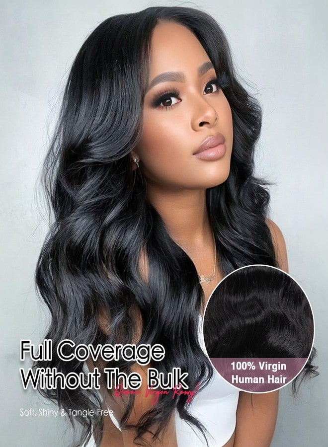 QUEEN VIRGIN REMY QVR Body Wave Lace Front Wigs Human Hair Pre Plucked T-Lace Wig with Baby Hair Black Glueless Human Wigs for Women 24 inch - Image 2