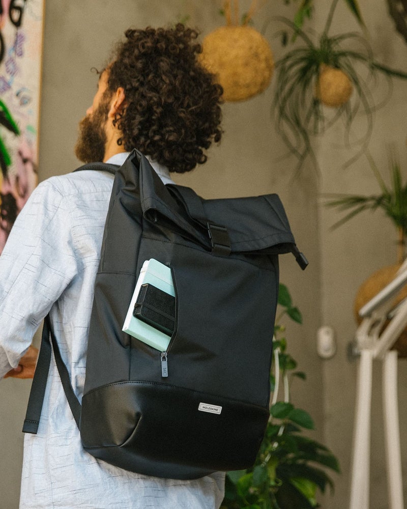 MOLESKINE Moleskine Metro Collection RollTop Backpack, Vertical Laptop Bag, Laptop Backpack for Laptop, Notebook, iPad, Computer up to 15", Dimensions 50 x 32 x 13 cm, Green  - Image 2