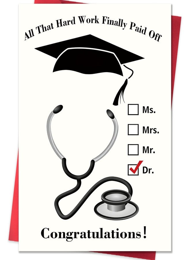 Smithtuy Medical School Graduation Card Gifts for Doctor Her Him,Funny Med School Graduation Card for Women Men - Image 1