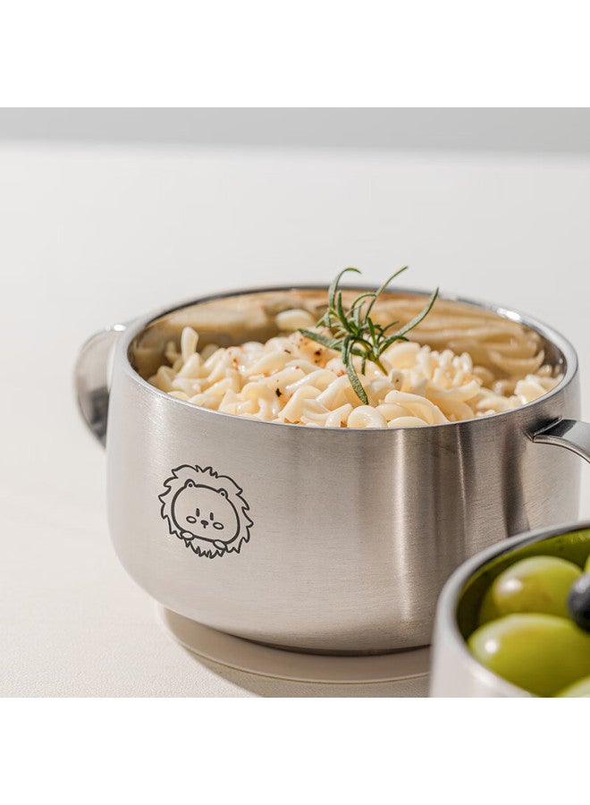 Treejack 316l Stainless Steel Double-handle Children's Feeding Bowl, Baby-specific Double-layer Anti-drop Anti-scalding Rice Eating Soup Bowl - Image 3