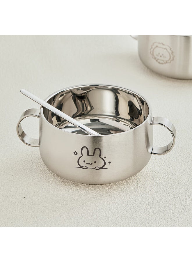 Treejack 316l Stainless Steel Double-handle Children's Feeding Bowl, Baby-specific Double-layer Anti-drop Anti-scalding Rice Eating Soup Bowl - Image 4
