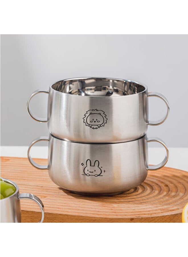Treejack 316l Stainless Steel Double-handle Children's Feeding Bowl, Baby-specific Double-layer Anti-drop Anti-scalding Rice Eating Soup Bowl - Image 1