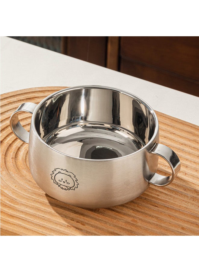 Treejack 316l Stainless Steel Double-handle Children's Feeding Bowl, Baby-specific Double-layer Anti-drop Anti-scalding Rice Eating Soup Bowl - Image 2